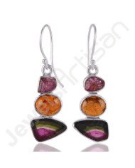 Tourmaline Earrings 925 Sterling Silver Earrings Dangle Drop Earrings