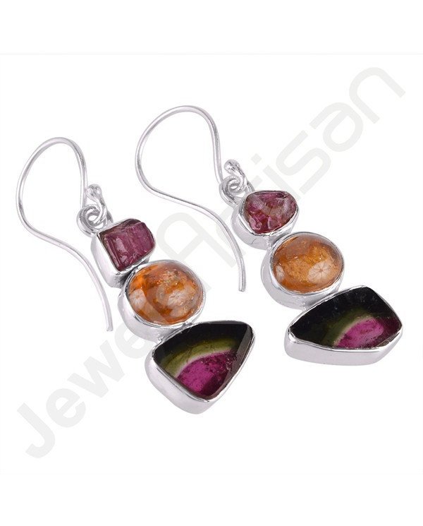 Tourmaline Earrings 925 Sterling Silver Earrings Dangle Drop Earrings