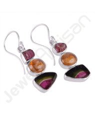 Tourmaline Earrings 925 Sterling Silver Earrings Dangle Drop Earrings