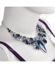 Green Amethyst Necklace 925 Sterling Silver Necklace Cluster Necklace