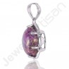 Sterling Silver Purple Copper Turquoise Prong Set Pendant
