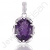 Sterling Silver Handcraft Natural Amethyst Pendant