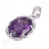 Sterling Silver Handcraft Natural Amethyst Pendant