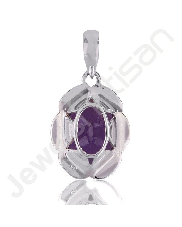 Sterling Silver Handcraft Natural Amethyst Pendant