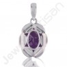 Sterling Silver Handcraft Natural Amethyst Pendant