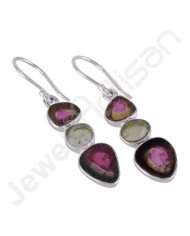 Tourmaline Earrings 925 Sterling Silver Earrings Dangle Drop Earrings