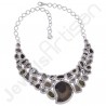 925 Sterling Silver Necklace Pyrite Ammonite Necklace Choker Necklace