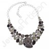 925 Sterling Silver Necklace Pyrite Ammonite Necklace Choker Necklace