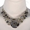 925 Sterling Silver Necklace Pyrite Ammonite Necklace Choker Necklace