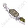 Sterling Silver Spectro Pyrite Peridot Pendant