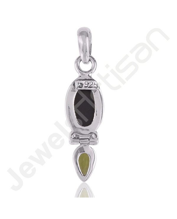 Sterling Silver Spectro Pyrite Peridot Pendant