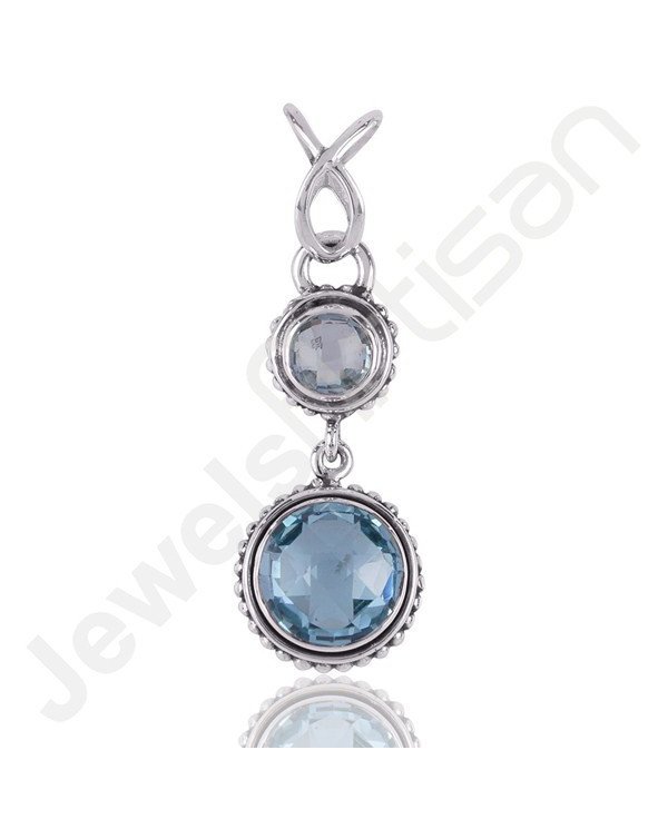 Sky Blue Topaz Pendant 925 Sterling Silver Pendant Handmade Pendant