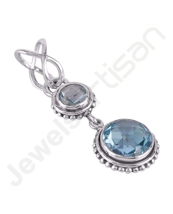 Sky Blue Topaz Pendant 925 Sterling Silver Pendant Handmade Pendant