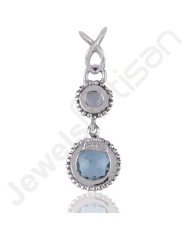 Sky Blue Topaz Pendant 925 Sterling Silver Pendant Handmade Pendant