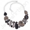 925 Sterling Silver Necklace Septarian Necklace Cluster Necklace