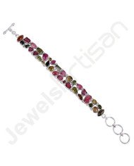 Cluster Bracelet Tourmaline Bracelet 925 Sterling Silver Bracelet