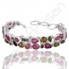 Cluster Bracelet Tourmaline Bracelet 925 Sterling Silver Bracelet