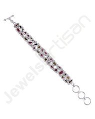 Cluster Bracelet Tourmaline Bracelet 925 Sterling Silver Bracelet