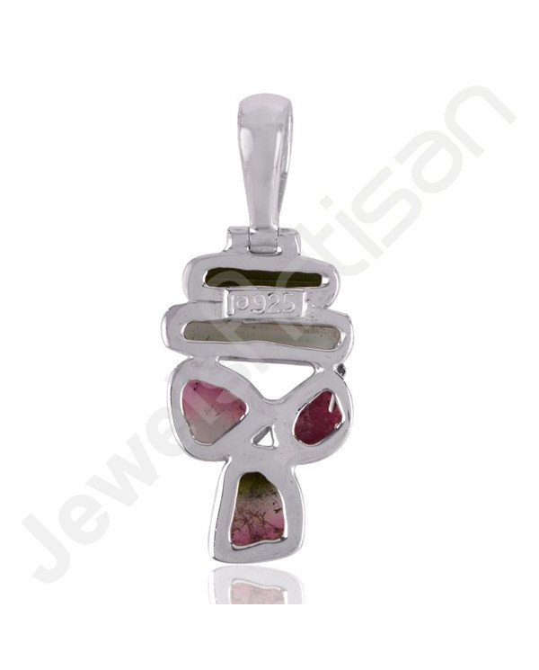 Sterling Silver Natural Tourmaline Handcraft Silver Pendant