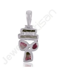 Sterling Silver Natural Tourmaline Handcraft Silver Pendant