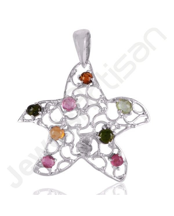 Sterling Silver Star Tourmaline Pendant