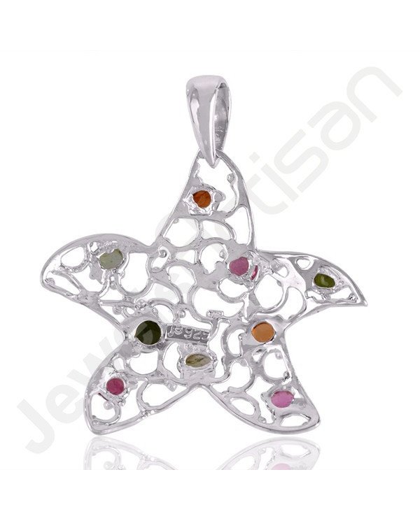 Sterling Silver Star Tourmaline Pendant