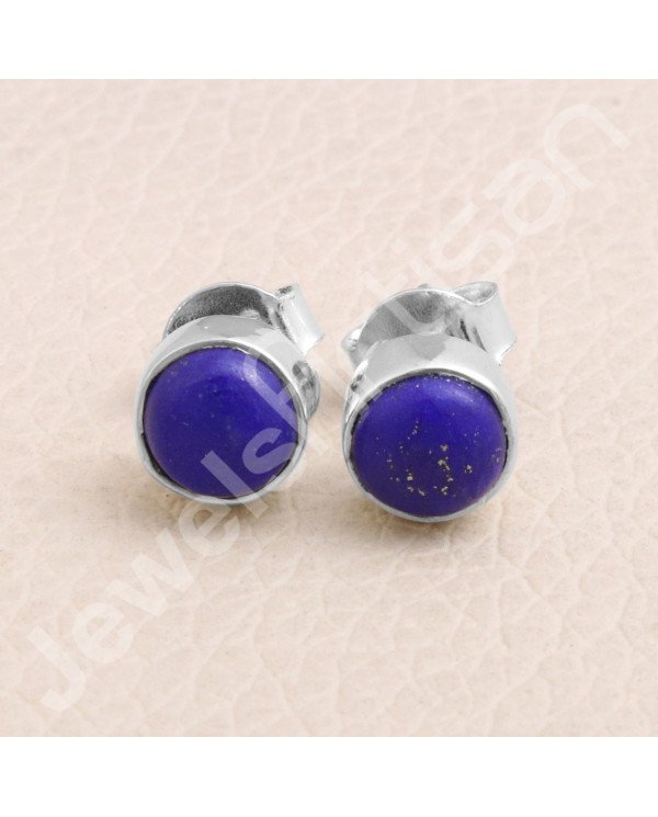 Lapis Lazuli Studs 925 sterling Silver Studs Natural Gemstone Studs