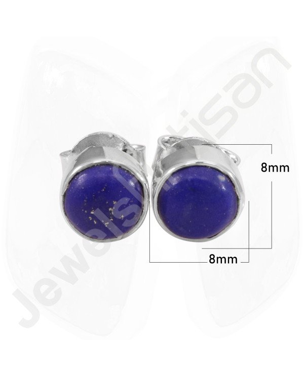 Lapis Lazuli Studs 925 sterling Silver Studs Natural Gemstone Studs