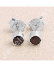 Garnet Studs 925 sterling Silver Studs January Birthstone Studs
