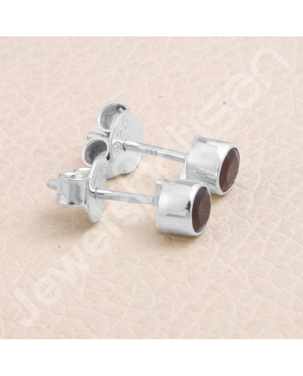 Garnet Studs 925 sterling Silver Studs January Birthstone Studs