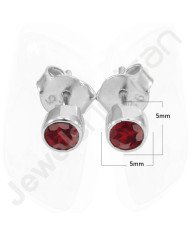 Garnet Studs 925 sterling Silver Studs January Birthstone Studs