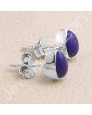 Lapis Lazuli Handmade 925 Sterling Silver Stud Earrings