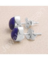 Lapis Lazuli Handmade 925 Sterling Silver Stud Earrings