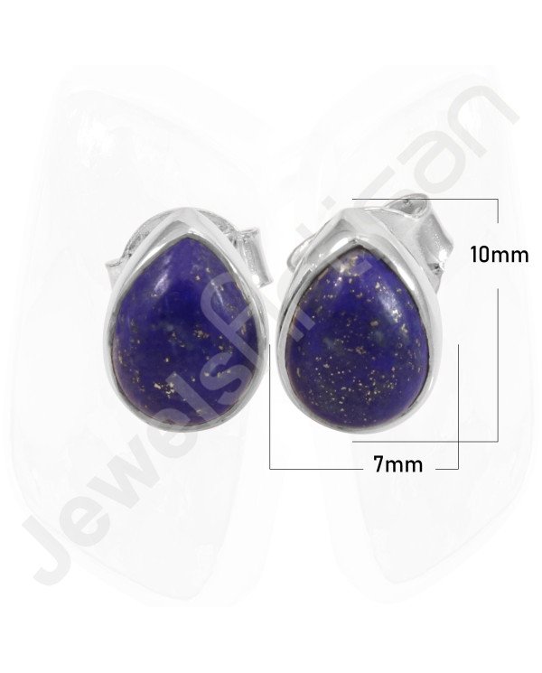 Lapis Lazuli Handmade 925 Sterling Silver Stud Earrings