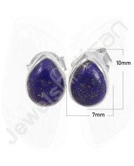 Lapis Lazuli Handmade 925 Sterling Silver Stud Earrings