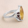 Citrine Ring 925 Sterling Silver Ring Garnet Ring Cocktail Ring