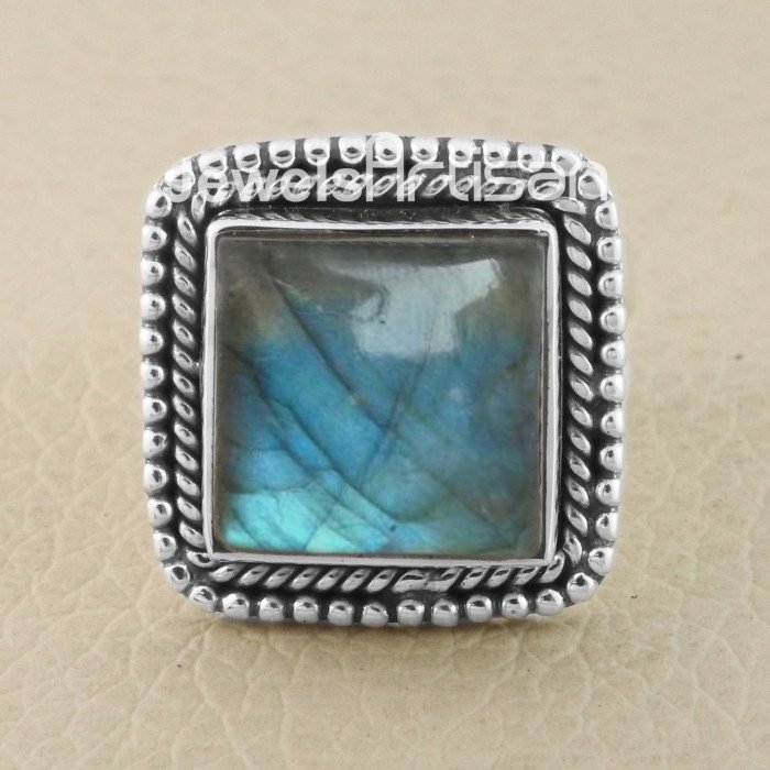 Labradorite 925 Sterling Silver Statement Ring