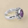 Amethyst Gemstone Classic 925 Solid Sterling Silver Solitaire Ring