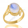 Moonstone Gemstone Ring June Birthstone 925 Sterling Silver Ring