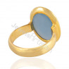 Blue Onyx Gemstone Ring 18 K Gold Vermeil Handcrafted Ring