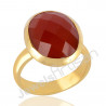 Red Onyx Gemstone Ring 18 K Gold Vermeil Handmade Ring