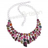 925 Sterling Silver Necklace Tourmaline Necklace Choker Necklace