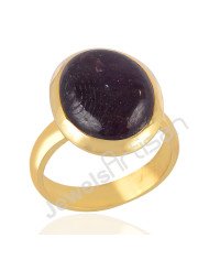 Ruby Gemstone Ring Oval Shape 18 K Gold Vermeil Handcrafted Ring