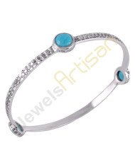 Turquoise Bangle 925 Sterling Silver Bangle December Birthstone Bangle