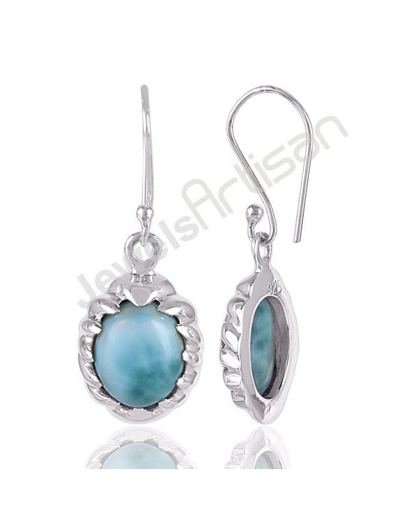 Larimar Earrings Dangle drop Earrings 925 Sterling Silver Earrings