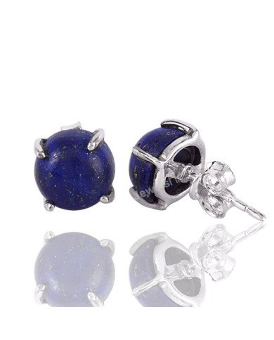 Lapis Lazuli Gemstone Studs Sterling Silver Studs Handcrafted Silver Studs
