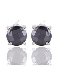 Sterling Silver Studs Hematite Gemstone Studs Handcrafted Silver Studs