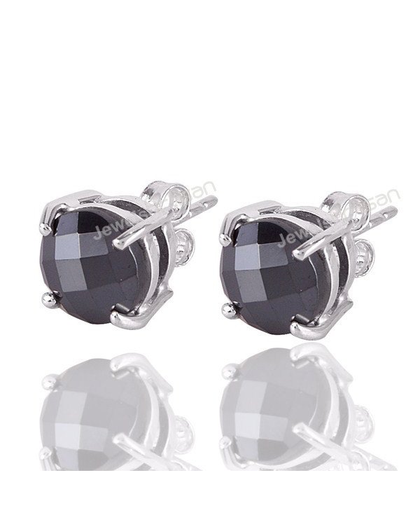 Sterling Silver Studs Hematite Gemstone Studs Handcrafted Silver Studs