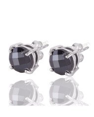 Sterling Silver Studs Hematite Gemstone Studs Handcrafted Silver Studs