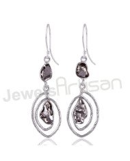 Meteorite Earring 925 Sterling Silver Earring Ear Wired Earring